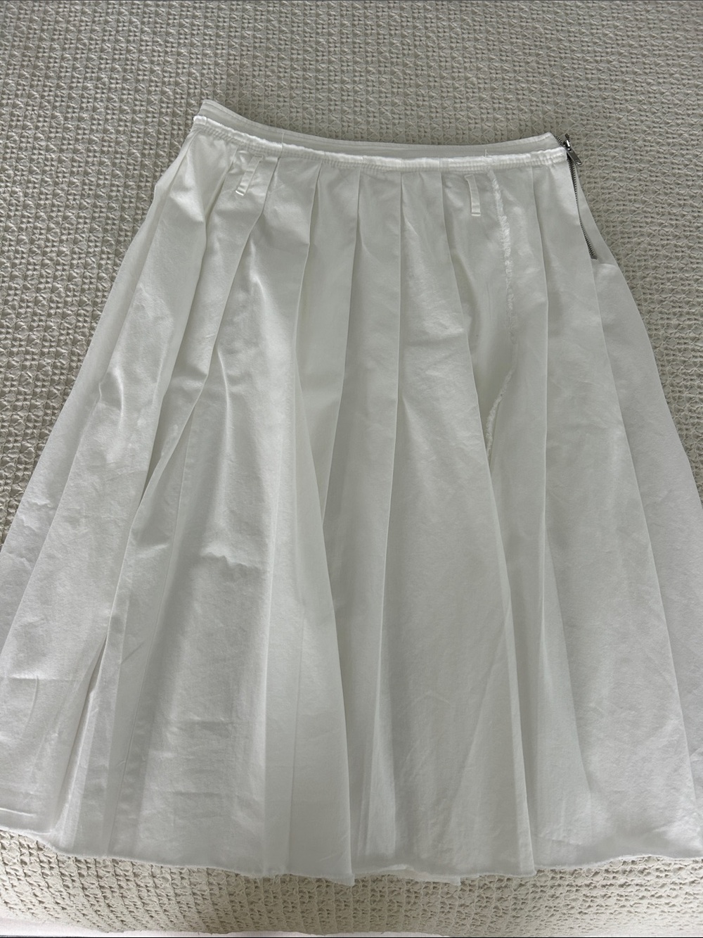 White Pleated cotton Women's Skirt